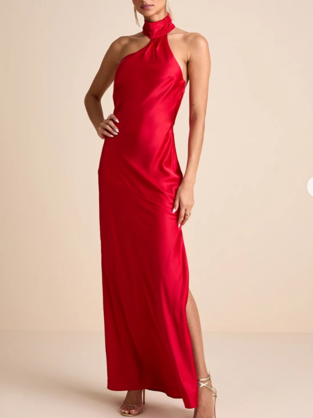 Lulus Magdalena Red Satin Maxi Sm